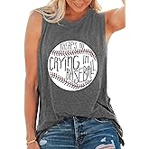 Baseball Mom Shirt Tank Tops Baseball Love Graphic Tee Shirts Women Summer Casual Loose Sleeveless Shirt