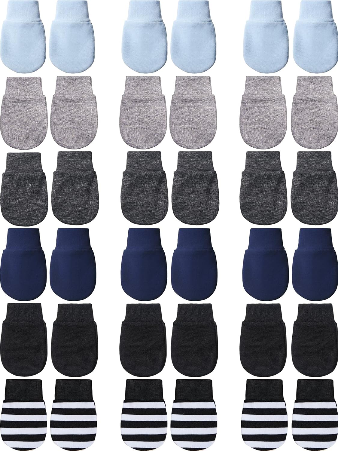18 Pairs of Newborn Baby Mittens Infant Toddler Gloves No Scratch Mittens Cotton Gloves for 0-6 Months Baby Boys Girls (Dark Color): Clothing