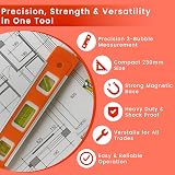TIJAR Spirit Level Magnetic 230mm Heavy-Duty 3 Bubble Vial view 3