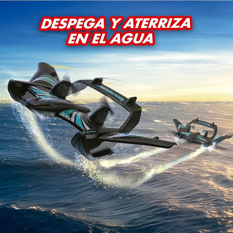 Aqua Wingz Avión RC con Luces LED, Despegue en Agua o Tierra, Espuma EPP Resistente, +10 años, (62004498) — foto 3 de 7