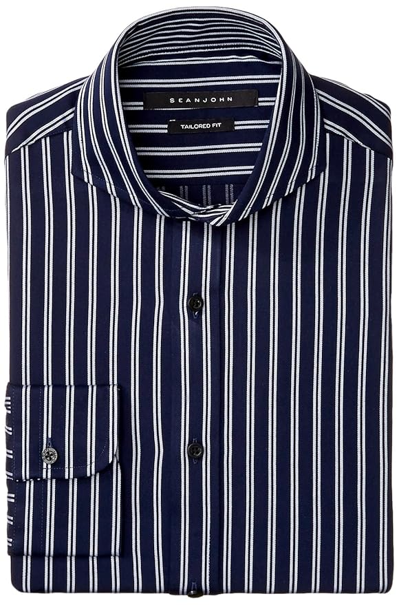 Sean John Men's Tailored Fit Multi Stripe, Midnight, 17 36/37 Amazon