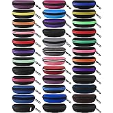 Leumoi Hard Sunglasses Case Bulk EVA Portable Travel Zipper Eyeglasses Case with Plastic Hook for Men Women Safety Goggles
