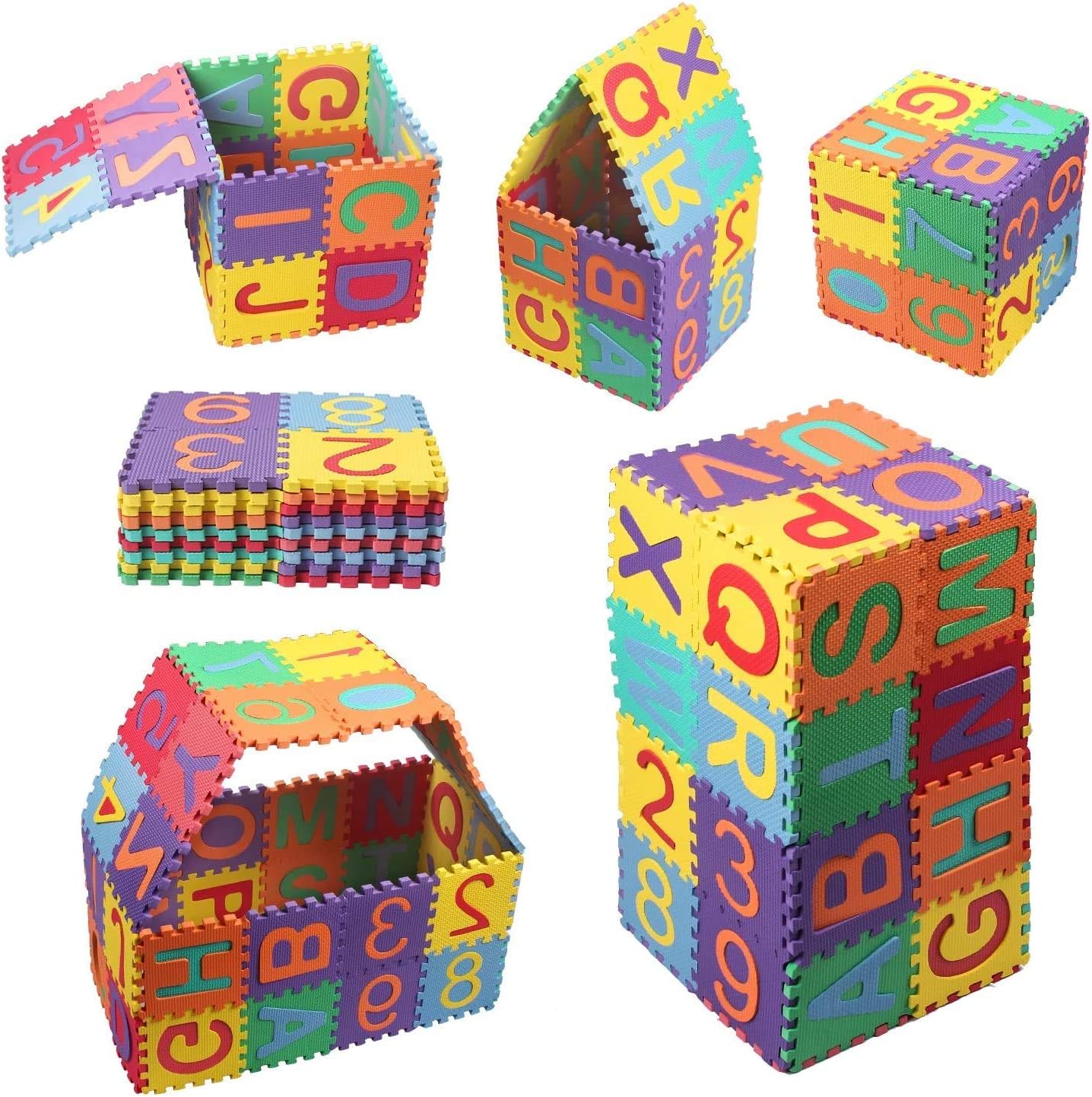 StillCool Baby Foam Play Mat (36-Piece Set) 5.9x5.9 Inches Interlocking Kid's Floor Puzzle Colorful EVA Tiles: Toys & Games