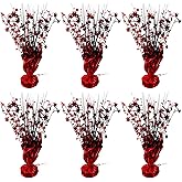 FUBININA 6 Pack 2026 Graduation Table Centerpiece Party Decoration Metallic Foil Spray Centerpiece Glitter Decor Star Tabletop for Graduation New Year NYE Birthday Casino Party Favor, Red and Black