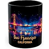 San Francisco California Ceramic Coffee Mug 11oz Golden Gate Cali Bay - Tea Coffee Mug with Comfortable Grip - Unique Fun Gift Cup for Office or Home - Vibrant Long-Lasting Print ID45211