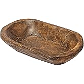 MAINEVENT Decorative Bowl Home Decor Approx 10 Inch, Hand Crafted Spanish Oak Wooden Dough Bowl Decor, Table Centerpiece Made in USA