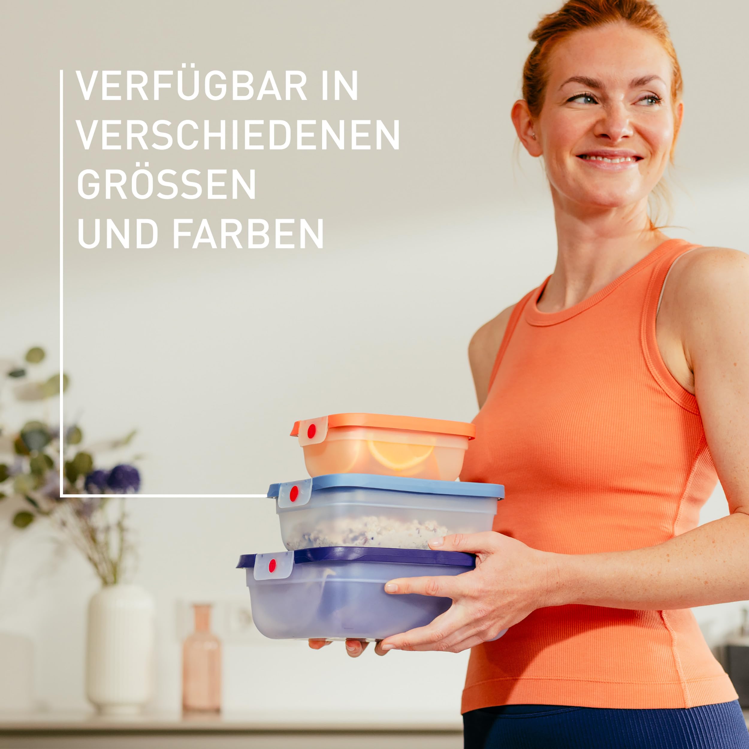 Emsa oneClick Frischhaltedosen, 5-teiliges Set, 2x0,5, 2x1,2, 1x2,3L, 100 Prozent dicht, Made in Germany, gefrier-, mikrowellen- und spülmaschinengeeignet, platzsparend, blau, N1230900 7