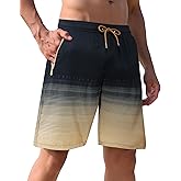 APTRO Men's Swim Trunks 9 inch Bathing Suit Board Shorts with Zipper Pockets Swimming Swimsuit Beach Shorts Big and Tall