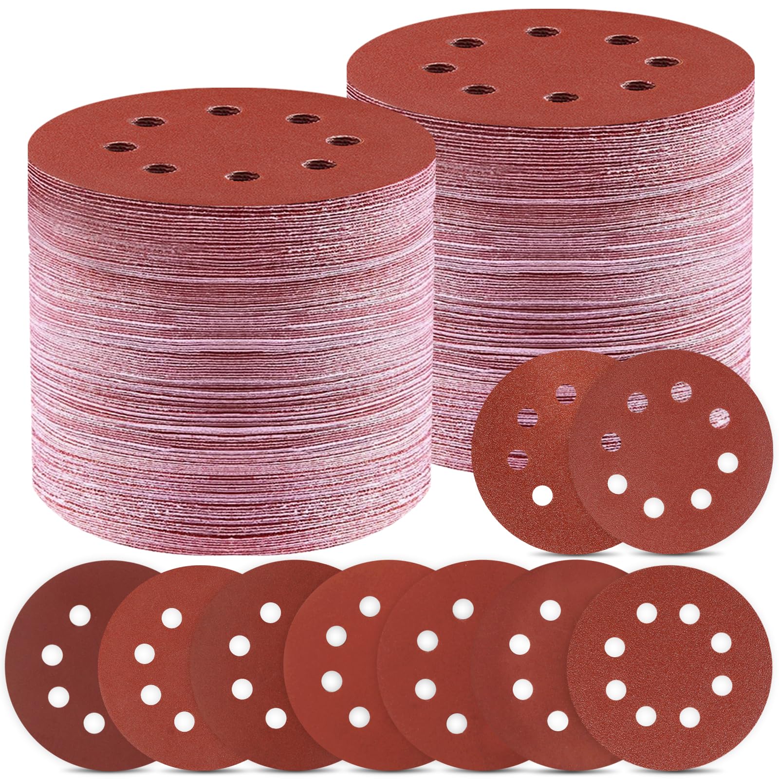 Photo 1 of Giwiemi 150 PCS 5 Inch Sanding Discs, Premium Orbital Sander Pads in 9 Different Grits - 40 80 120 180 240 320 400 600 800 Grit Hook and Loop Sandpaper for Random Orbital Sander