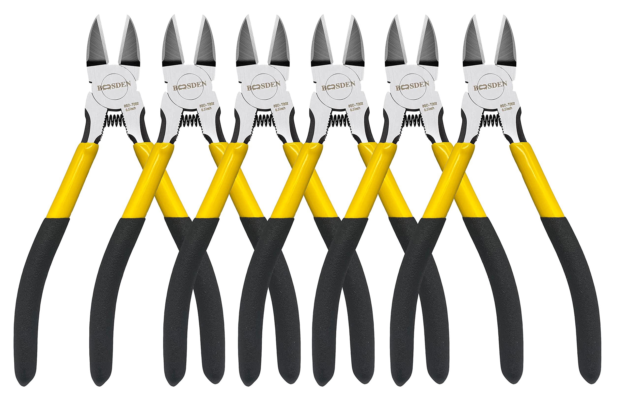 Wire Cutters, 6 Pack, BOOSDEN 6.5" Flush Cutters
