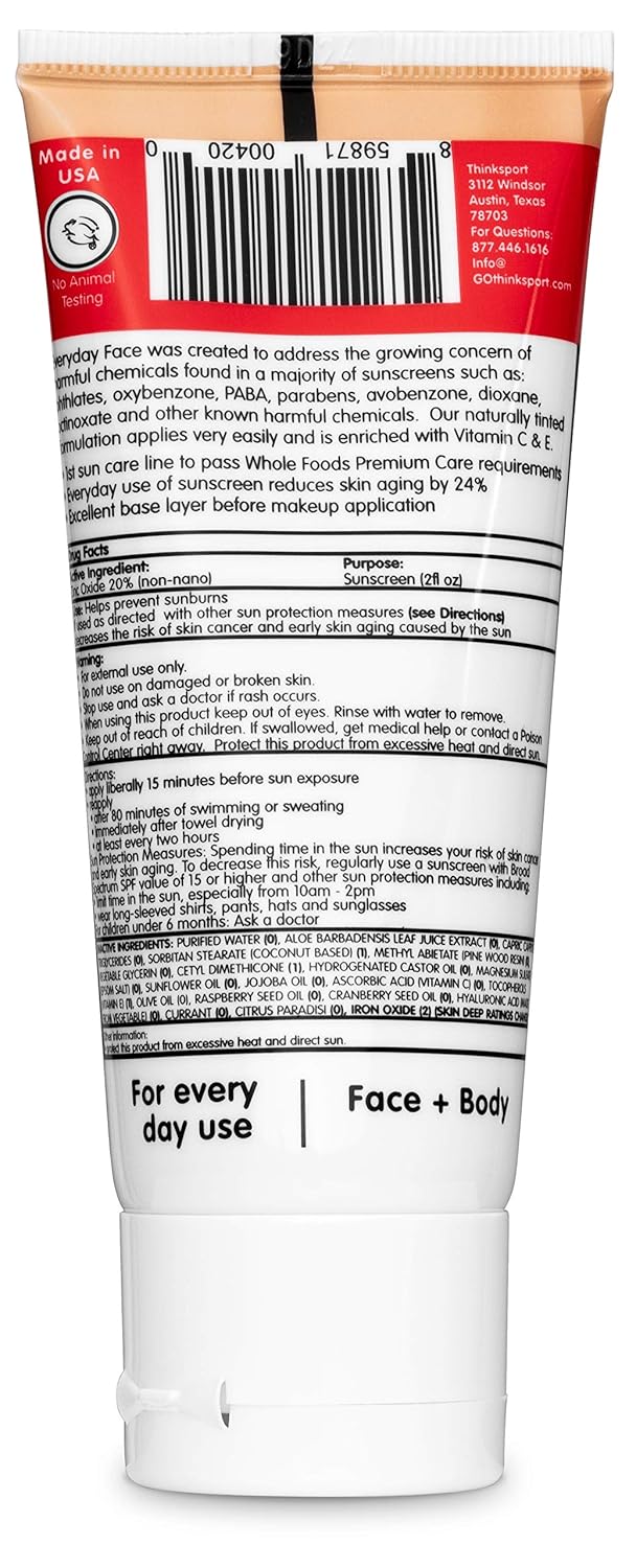 thinksun everyday face sunscreen naturally tinted