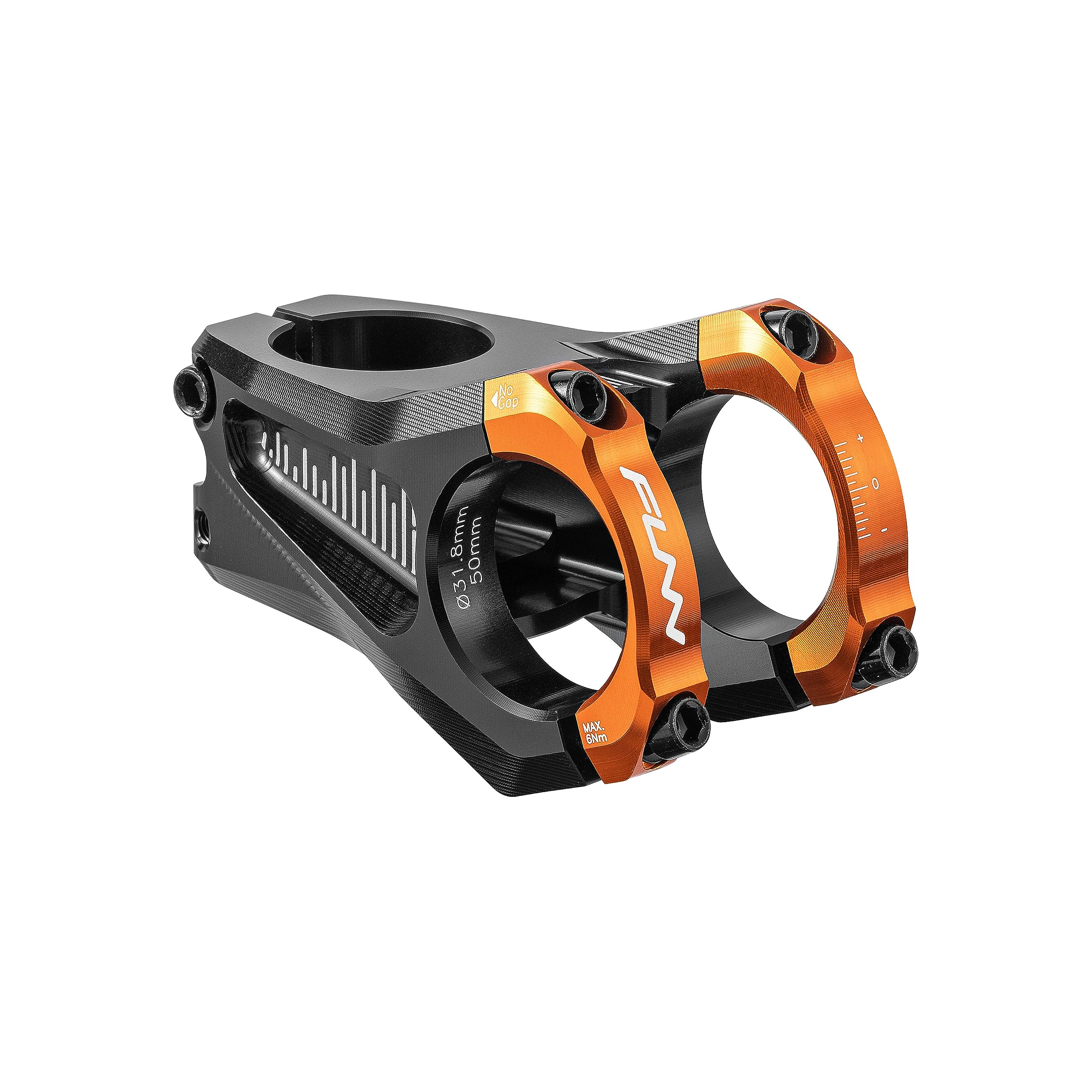 Funn Equalizer Bike Stem with Zero Rise- Length 50mm stem with 31.8mm Bar Clamp, 0 Degree Alloy Bike Stem for Mountain Bike and BMX Bike (Orange)