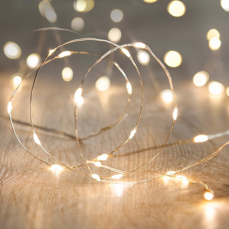 Lights4fun Indoor Fairy Lights 1m 20 LED Warm White Battery