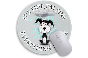 Immaturus Funny Dog Mouse Pad, Cute Small Mouse Pads for Desk, Round Travel Mousepad for Wireless Mouse Gaming Work Laptop, Mini Personalized Computer Mouse Mat, Home Decor Office Desk Accessories