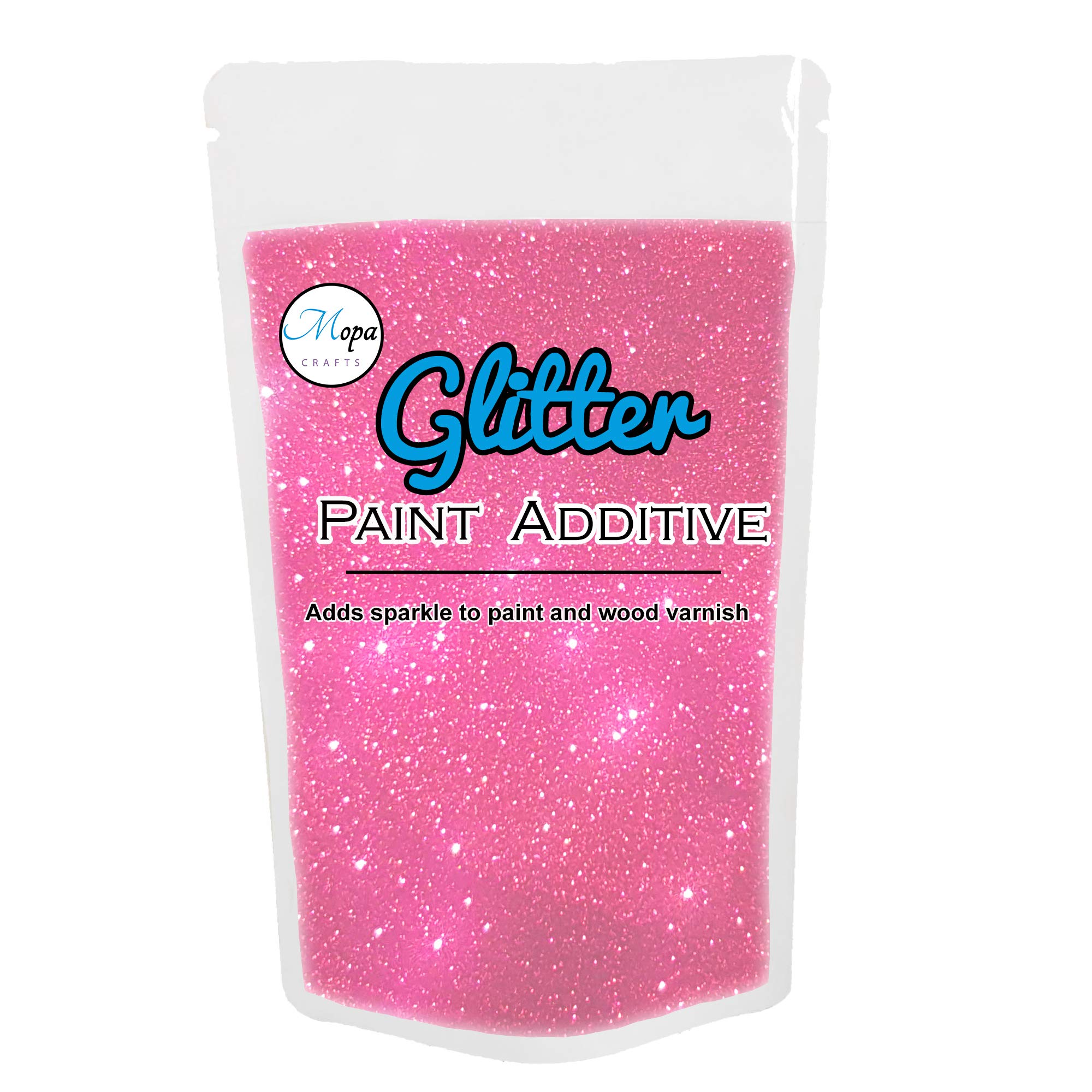 Mopa Crafts Pink Neon Glitter Paint Crystal Additive 100g for Emulsion Paint - for use with Interior/Exterior Wall, Ceiling, Wood, Metal, Varnish, Dead Flat, Matt, Soft Sheen or Silk Paints