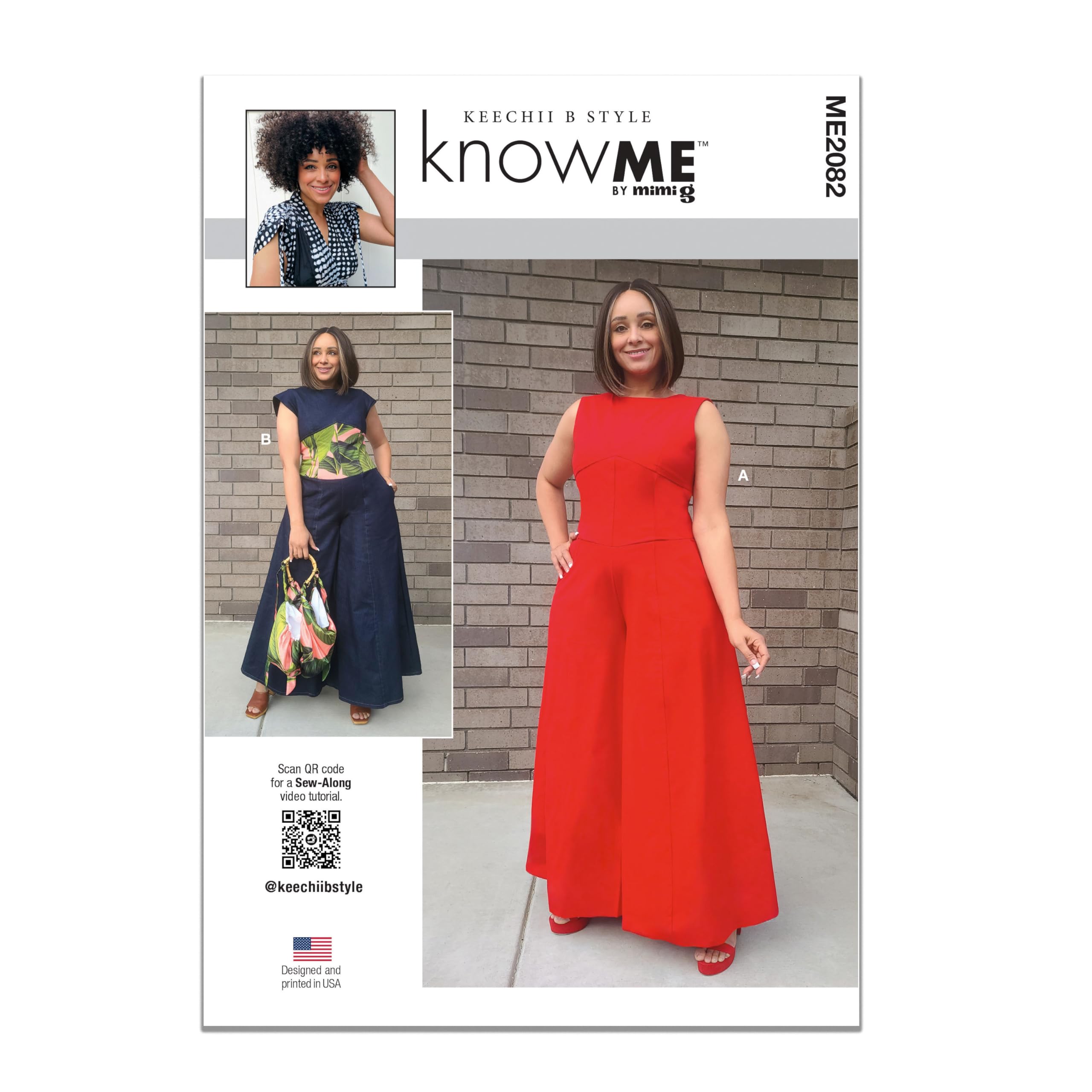 KNOW ME Sewing Pattern ME2082BB Misses' and Women's Jumpsuits by Keechii B Style BB (20W-22W-24W-26W-28W)