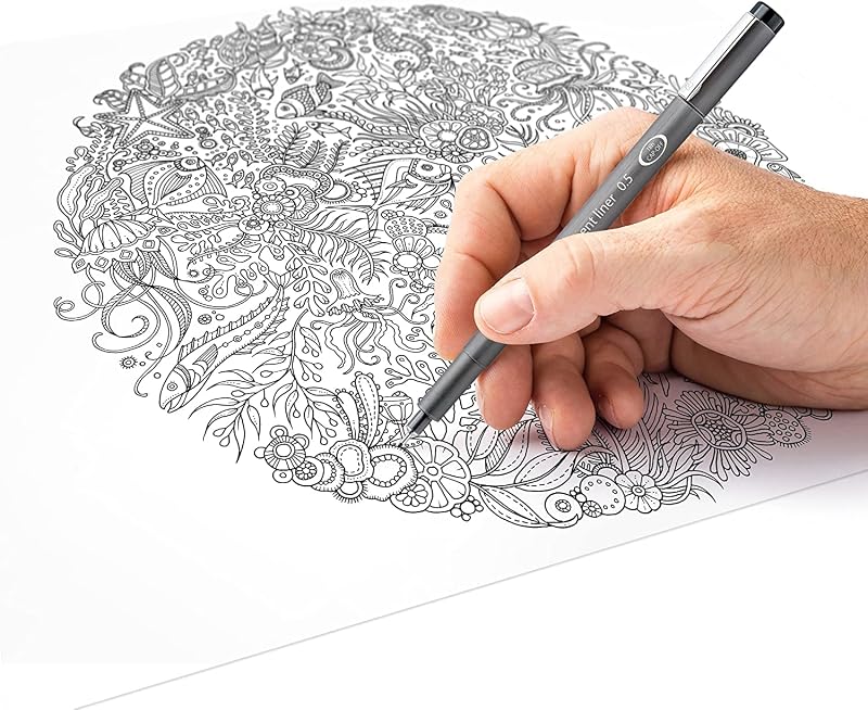 Pigment Liner 308 Design Journey - Blister 3 Feutres Noirs Pointe Calibrée 0,1/0,2/C2 + 8323-11 + 8323-81