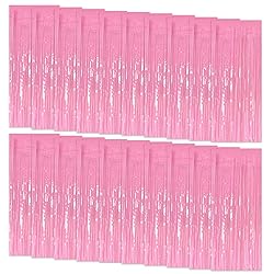 20 Pack Foil Curtain Pink Backdrop Streamers