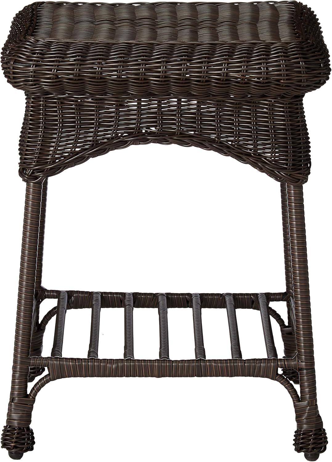 amazon 4 piece patio set on Outdoor Espresso Wicker Patio Furniture End Table Home Kitchen Amazon Com