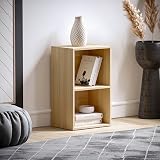 Vida Designs Oxford 2 Tier Cube Bookcase Oak Wood Shelving Unit view 2