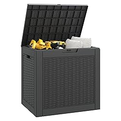 LHBGO 31 Gallon Deck Box, Resin Outdoor Storage