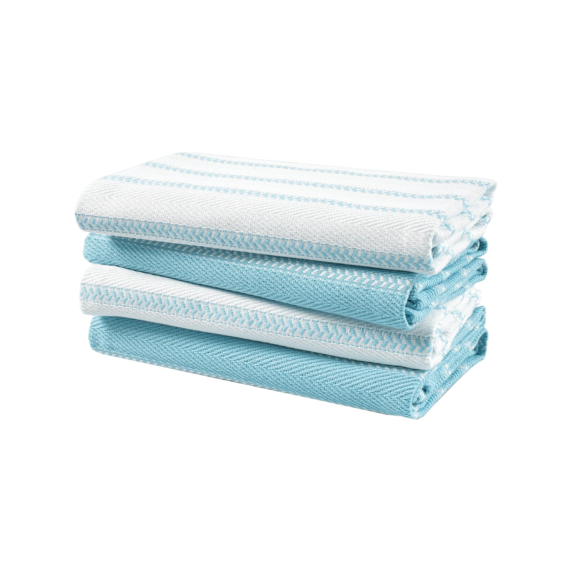 LANE LINEN Kitchen Towels Set - Pack of 4 Cotton Dish Towels for Drying Dishes, 18”x 28”, Kitchen Hand Towels, Absorbent Tea, Dish Towels, Quick Drying Towel Set - Aqua
