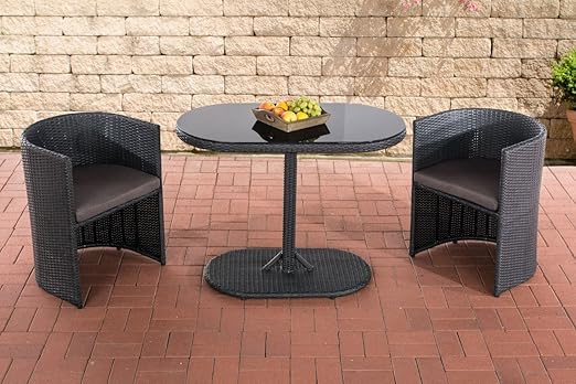 Clp Poly Rattan Balkonmobel Sitzgruppe Alena 2 Personen Aluminium Gestell Platzsparend Flexibel Schwarz Amazon De Kuche Haushalt