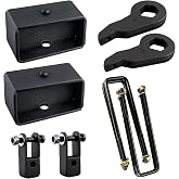 EVIL ENERGY 1-3" Front and 3" Rear Leveling Lift Kit, Black | Compatible With 1999-2007 Chevy Silverado 1500 GMC Sierra 1500 4WD, Torsion Bar Keys with Shock Extenders Brackets