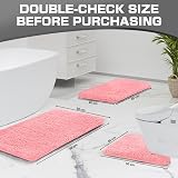 wyewye Microfibre Bath Mat 2cm Thick 40x60cm Pink Ultra Absorbent Non-Slip view 2