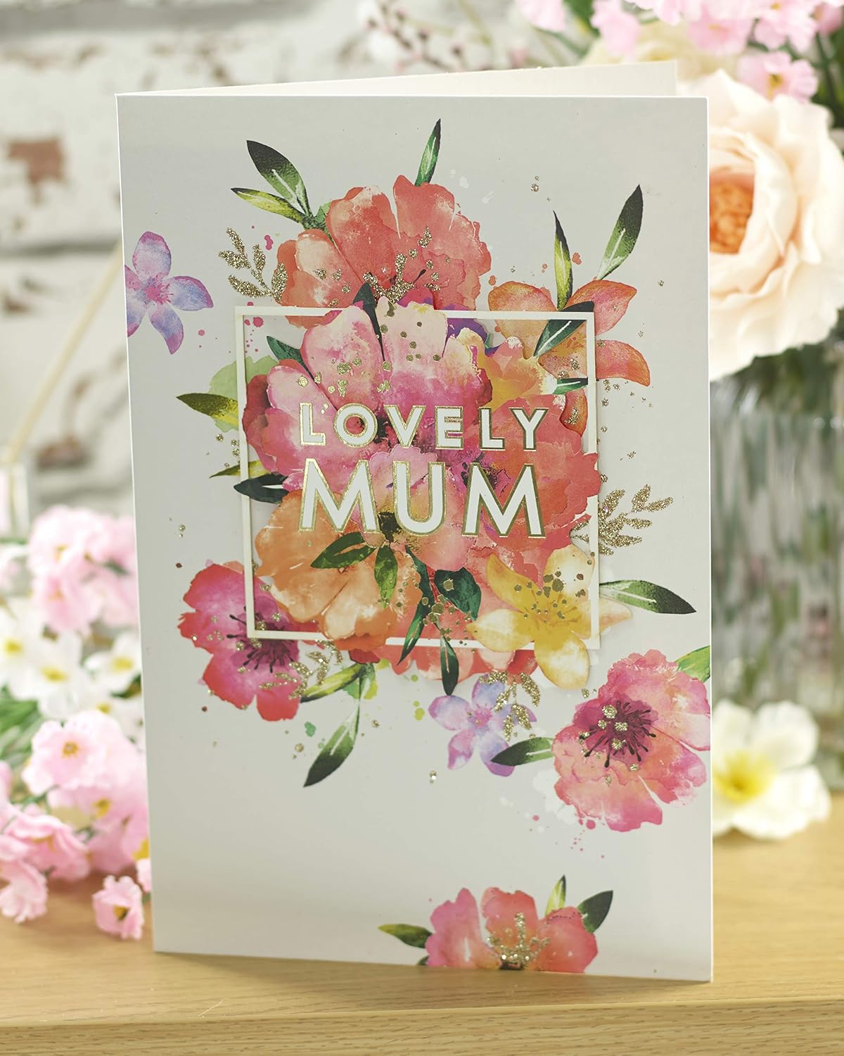 UK Greetings UK Greetings Mother's Day Card Lovely Mum, Floral Mum Card On Mother's Day, Lovely Mother's Day Card for Mum - Image 5