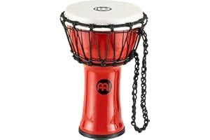 Meinl Percussion Junior Djembe Hand Drum Circle Instrument, Synthetic Shell and Head — NOT Made in China — Compact Size Rope Tuned, 2-Year Warranty (JRD-R)