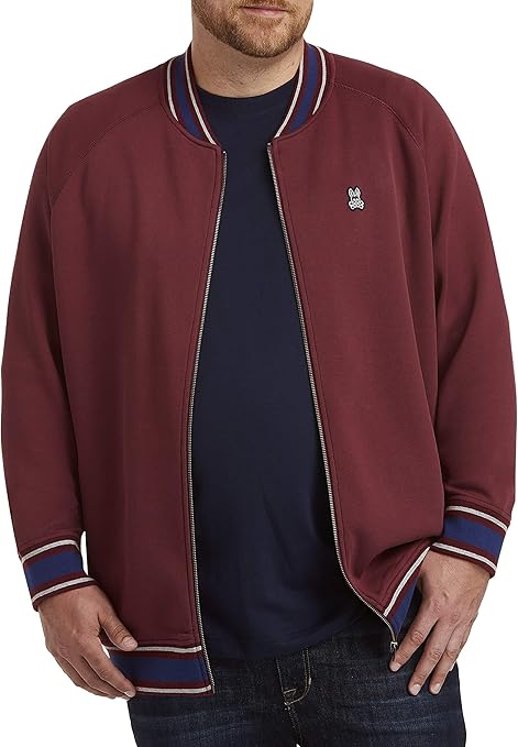 Psycho Bunny Calcott Pinot Full-Zip Jacket, Pinot, 1XL at Amazon Menâs Clothing store