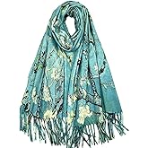 VENVSBEE Reversible Scarf Soft Large Shawl Wrap Blanket Double Sided Art Print Warm Pashmina Stoles Klimt Van Gogh Gifts