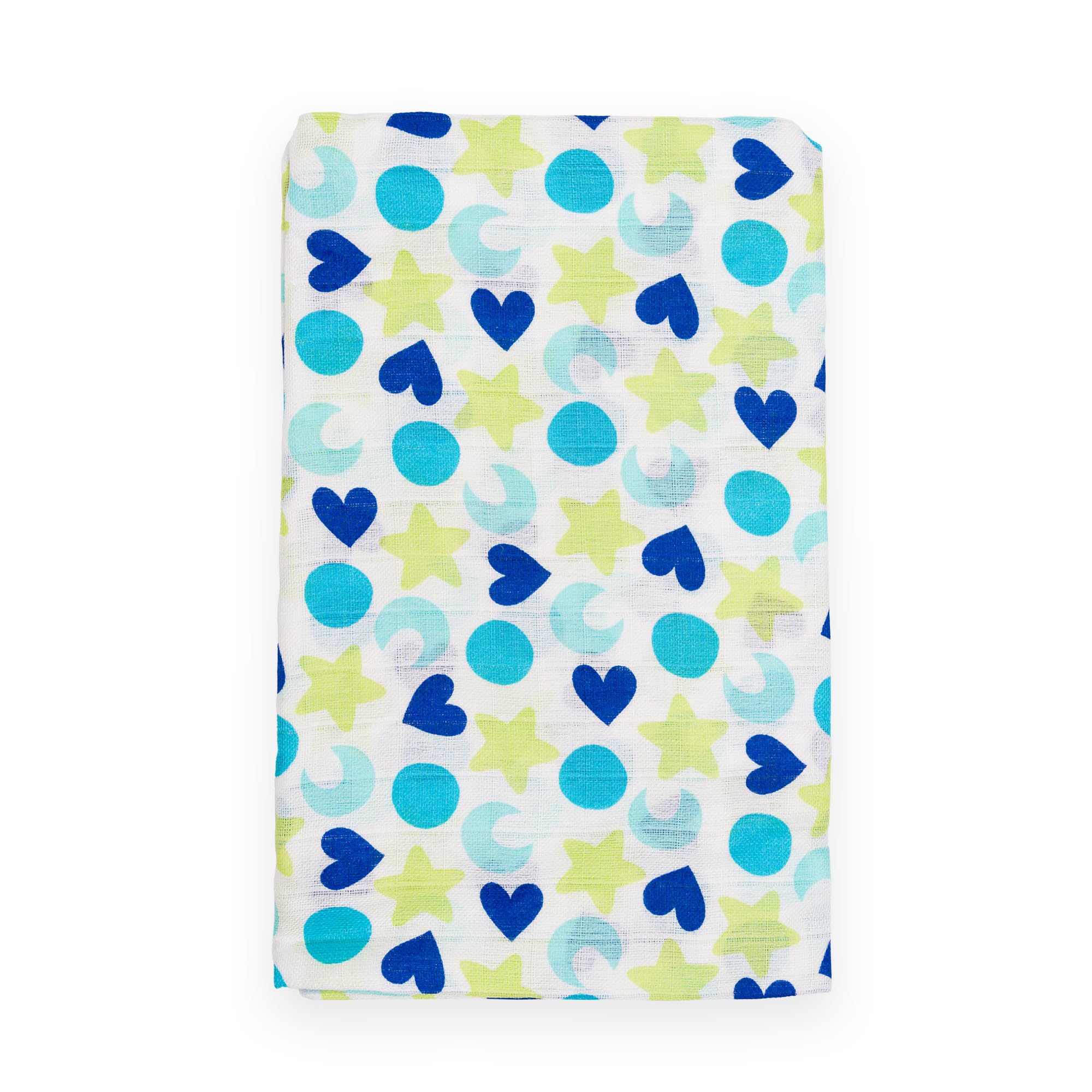 Ti TIN | Muslin made of natural anti-mite bamboo | Soft gauze for baby with moon print | Can be used as a wrap or sheet | 120 x 120 cm