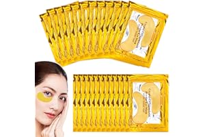 Under Eye Patches 24 Pairs, 24K Gold Eye Mask Gel Under Eye Mask for Eye Skin Care