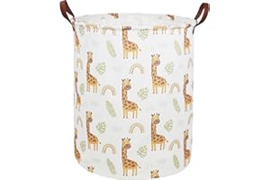 ESSME Kids Laundry Hamper,Giraffe Hamper Collapsible Canvas Waterproof Animal Storage Bin for Boy, Nursery Hamper,Gift Baskets,toy bins(Giraffe)