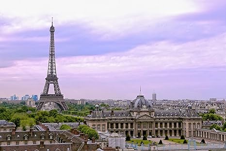 Toile De Fond Paris Tour Eiffel Rose Coucher De Soleil Pour