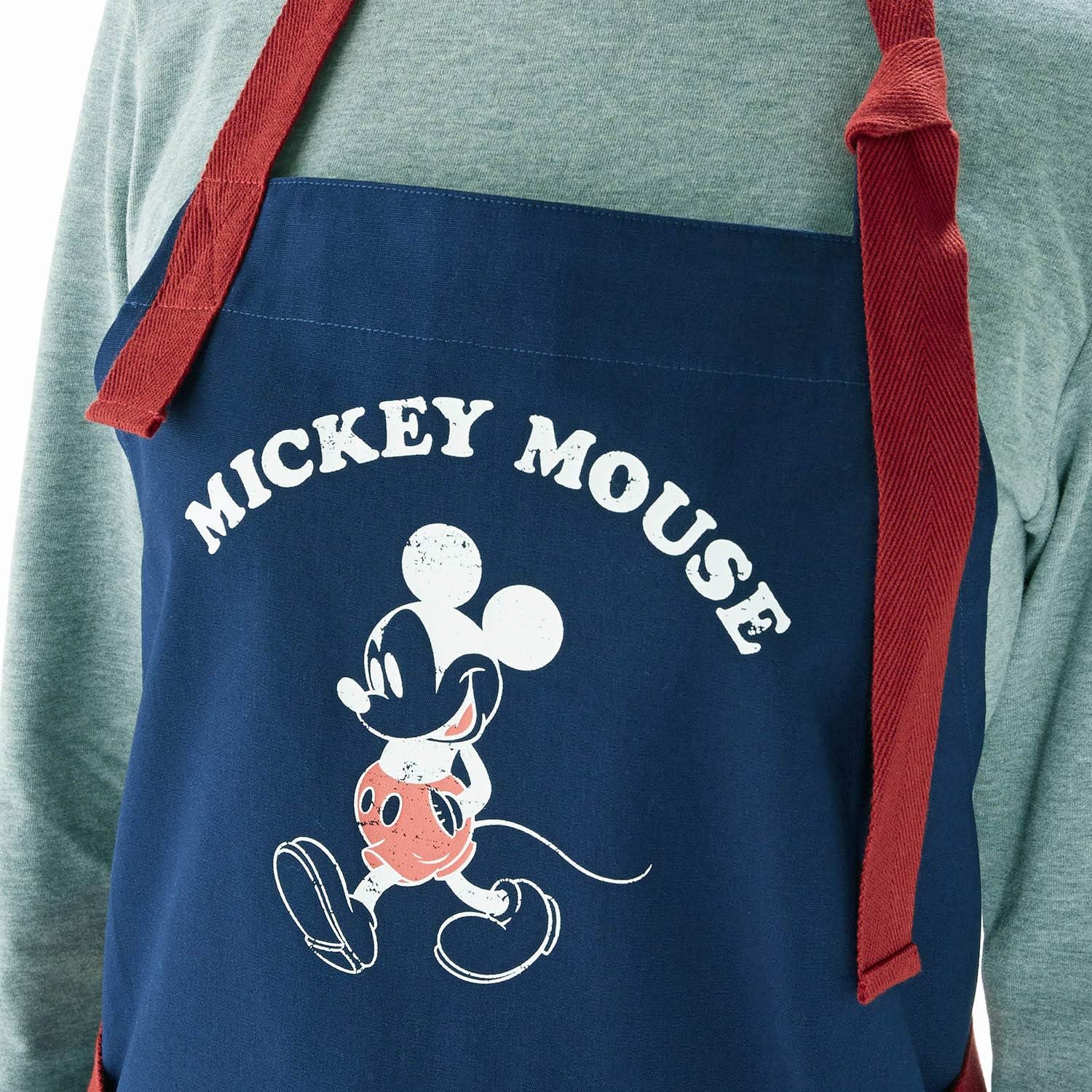 Amazon Co Jp ベルメゾン ディズニー エプロン レディース デニム風エプロン ミッキーマウスｍ ｌ ホーム キッチン