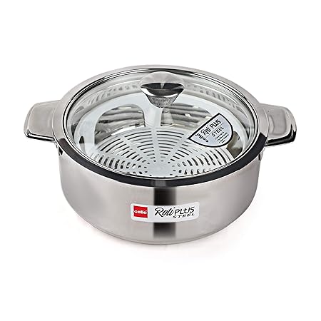 Cello Medium Stainless Steel Roti Plus, Silver
