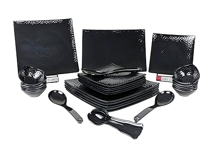 Agile HI Luxe Melamine Dinner Set -Pack of 34 (Multicolour)