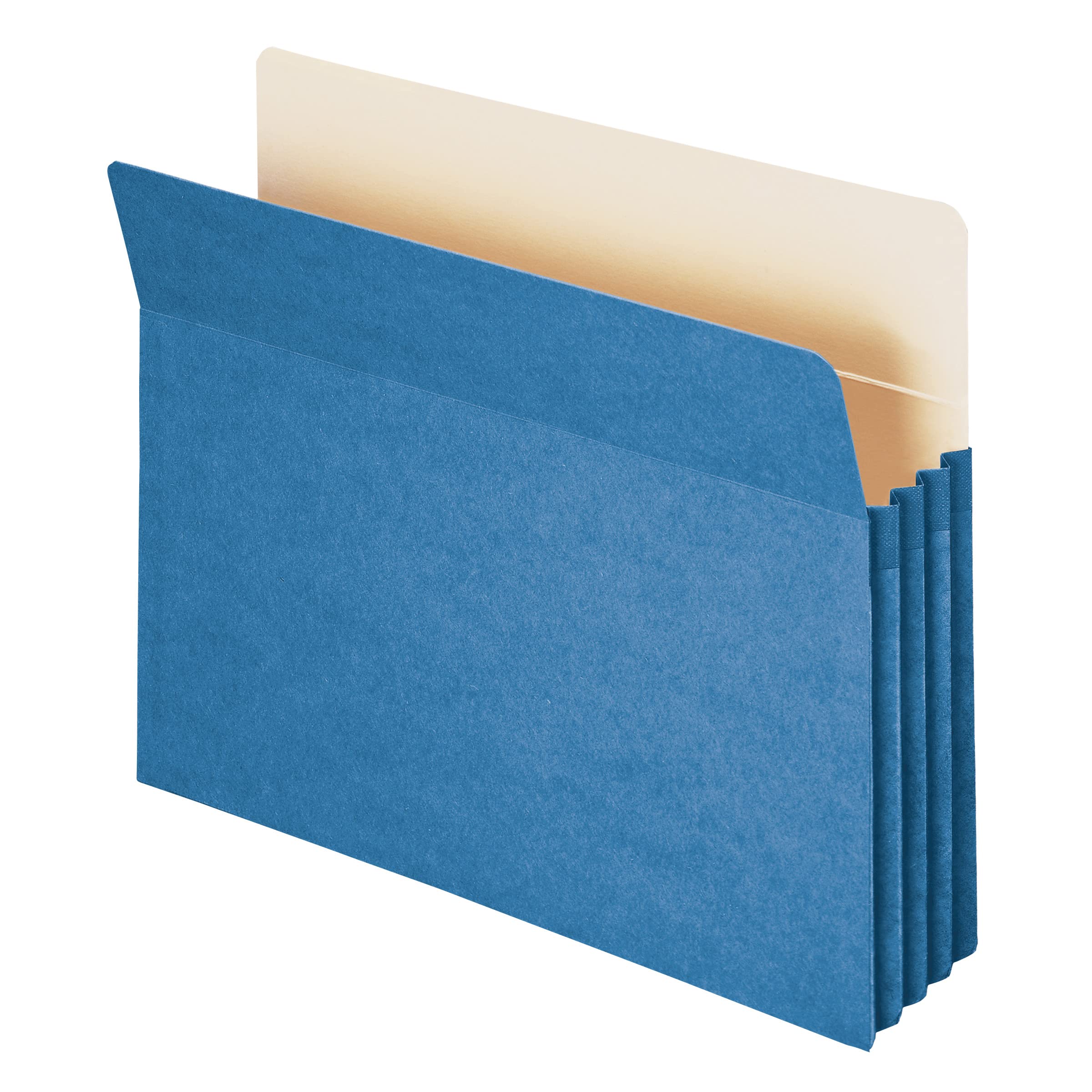 Photo 1 of Smead File Pocket, Straight-Cut Tab, 3-1/2" Expansion, Letter Size, Blue, 25 per Box (73225)