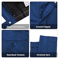 MAGE MALE Mens Two Button 3-Piece Suits Slim Fit