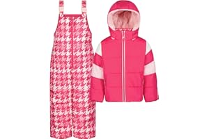 Jessica Simpson girls Two-piece Insulated Winter Snowsuit With Hooded Jacket and Ski Bib Overalls