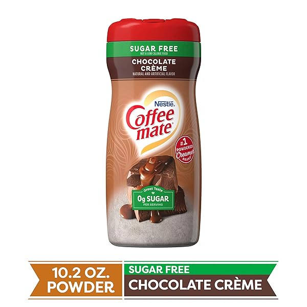 COFFEE-MATE SUGAR FREE CREAMY CHOCOLATE POWDERED COFFEE CREAMER, 10.2 OUNCE
