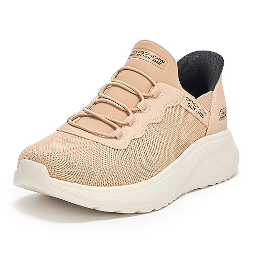 Skechers Men's Hands Free Slip-ins Bobs Squad Chaos-Daily Hype Sneaker, TAN, 8.5 Wide