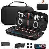 Bougraite Carrying Case for Nintendo Switch 2 2025, Dockable Protective Clear Cover, 2 Screen Protector, 4 Thumb Grips, Hard EVA Portable Travel Pouch with 12 Game Cartridges Accessories