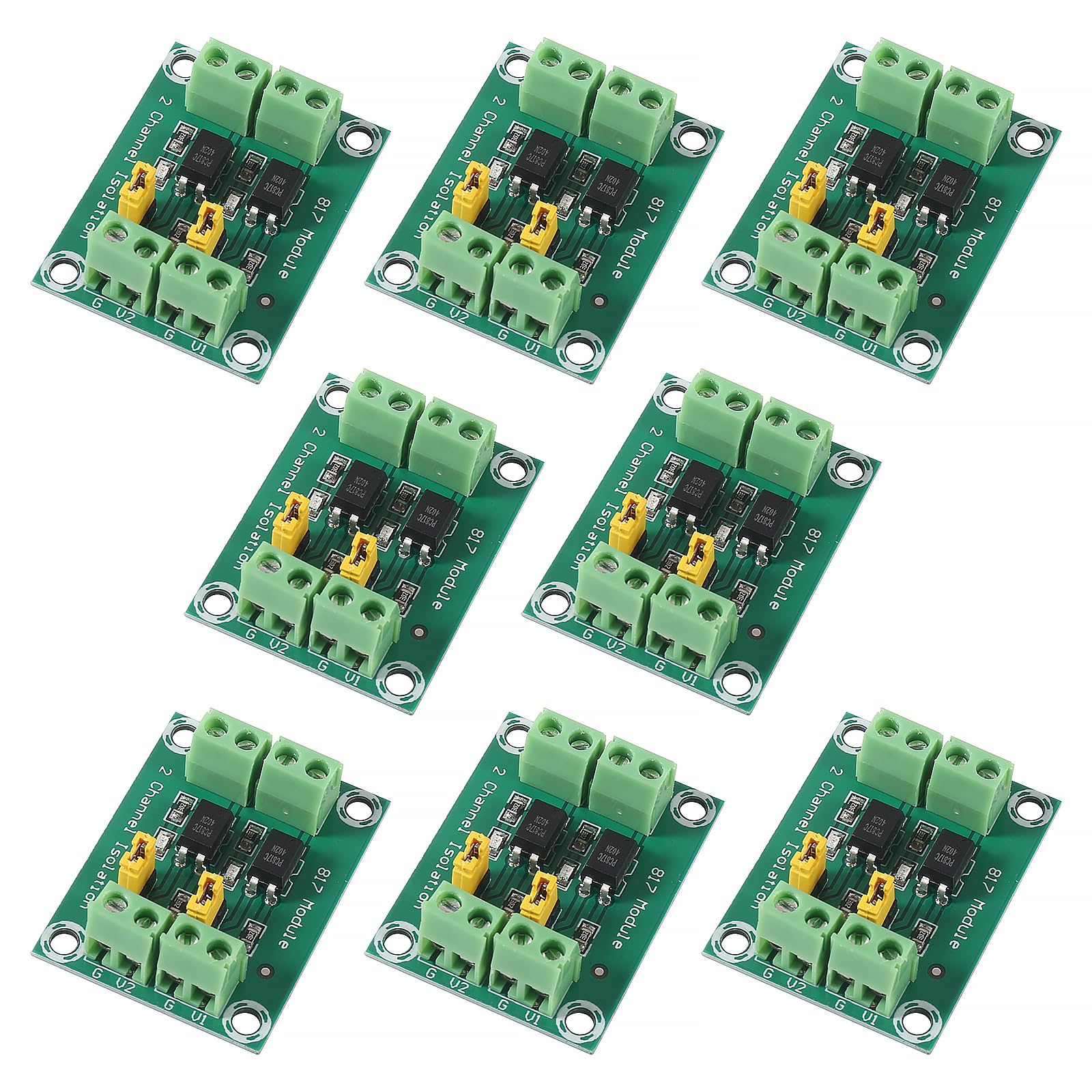 Photo 1 of AOICRIE 8pcs PC817 2 Channel Optocoupler Isolation Board Voltage Converter 3.6-30V Driver Photoelectric Isolated Module 817 Voltage Isolation Module