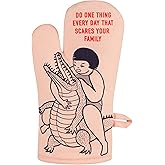 Blue Q Do One Thing Every Day That Scares Your Family Funny Oven Mitts - Cute Oven Mitts, Home Kitchen Gifts, Cooking Accessories, Super-Insulated Quilting, 100% Cotton, Size 12.5" L x 7.5" W
