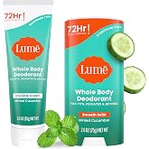 Lume Whole Body Deodorant Cream Tube & Solid Stick - 3oz & 2.6oz (Cucumber) | 72-Hour Odor Control, Aluminum & Baking Soda Fr