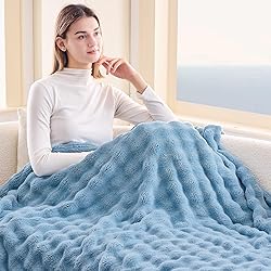 NEWCOSPLAY Throw Blanket for Couch Blue Super Soft